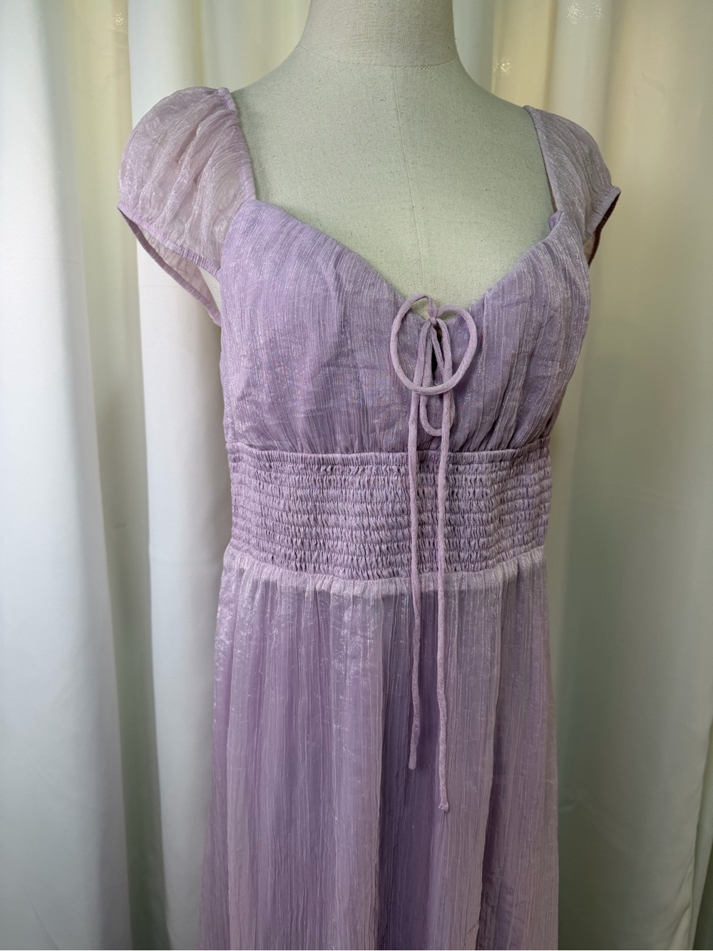 Hutch ‘Cap Sleeve Shimmer Maxi Dress’ in “Lilac Purple” Size Large - Picture 8 of 16